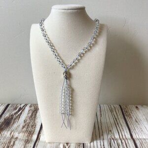 Quartz Handmade Gemstone Bead Hand Knotted Healing Mala Necklace